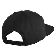 Old English White N Patched Cotton Twill Flat Bill Cap - Black OSFM