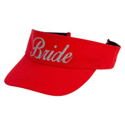 Bride Silver Heat Transfer Brushed Cotton Sunvisor - Red OSFM