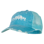 Boston Skyline Embroidered Low Profile Cotton Mesh Cap