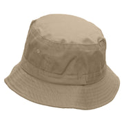 Grandma Cat and Baby Cat Embroidered Pigment Dyed Bucket Hat - Khaki OSFM