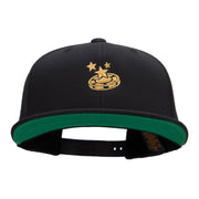 Gambling Coin Embroidered Wool Blend Prostyle Snapback - Black OSFM