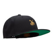 Gambling Coin Embroidered Wool Blend Prostyle Snapback - Black OSFM