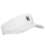 Boston Terrier Head Embroidered Pro Style Cotton Washed Visor