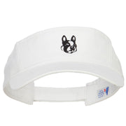 Boston Terrier Head Embroidered Pro Style Cotton Washed Visor