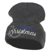 A Blessed Christmas Embroidered Long Beanie