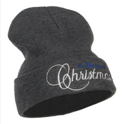 A Blessed Christmas Embroidered Long Beanie