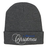 A Blessed Christmas Embroidered Long Beanie