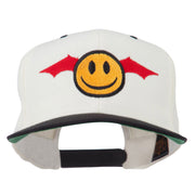 Bat Smile Face Embroidered Snapback Cap