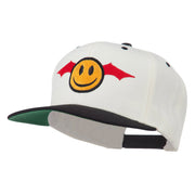 Bat Smile Face Embroidered Snapback Cap