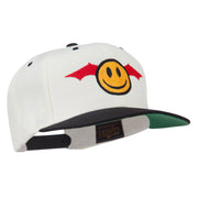 Bat Smile Face Embroidered Snapback Cap