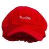 Dream Big Embroidered Cotton Elastic Newsboy Cap - Red OSFM