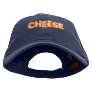 Golden Cheese Logo Embroidered Garment Washed Cotton Twill Cap - Navy OSFM