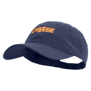 Golden Cheese Logo Embroidered Garment Washed Cotton Twill Cap - Navy OSFM