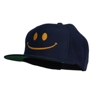 Big Smile Face Embroidered Flat Bill Cap