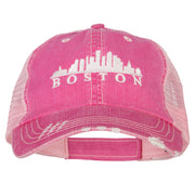 Boston Skyline Embroidered Low Profile Cotton Mesh Cap