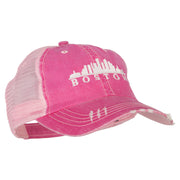 Boston Skyline Embroidered Low Profile Cotton Mesh Cap