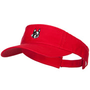 Boston Terrier Head Embroidered Pro Style Cotton Washed Visor