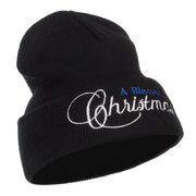 A Blessed Christmas Embroidered Long Beanie