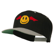 Bat Smile Face Embroidered Snapback Cap