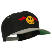 Bat Smile Face Embroidered Snapback Cap