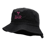 The Bar Embroidered Bucket Hat