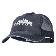 Boston Skyline Embroidered Low Profile Cotton Mesh Cap