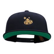 Gambling Coin Embroidered Wool Blend Prostyle Snapback - Navy OSFM