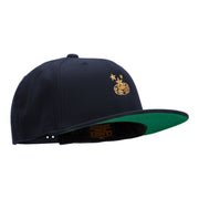 Gambling Coin Embroidered Wool Blend Prostyle Snapback - Navy OSFM