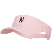 Boston Terrier Head Embroidered Pro Style Cotton Washed Visor