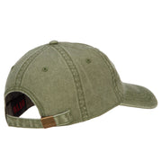 Bear USA Flag Embroidered Washed Buckle Cap