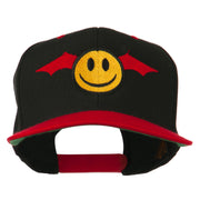 Bat Smile Face Embroidered Snapback Cap