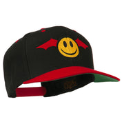 Bat Smile Face Embroidered Snapback Cap