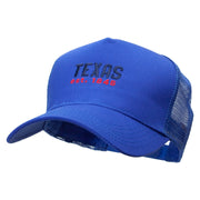 Texas Year Established Embroidered Twill 5 panel Mesh Back Cap - Royal OSFM