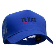 Texas Year Established Embroidered Twill 5 panel Mesh Back Cap - Royal OSFM