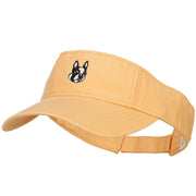 Boston Terrier Head Embroidered Pro Style Cotton Washed Visor