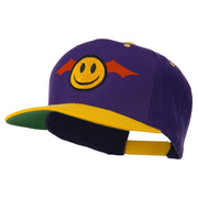 Bat Smile Face Embroidered Snapback Cap