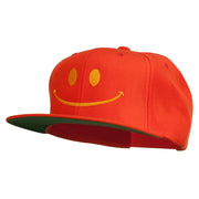 Big Smile Face Embroidered Flat Bill Cap