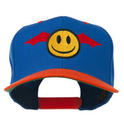 Bat Smile Face Embroidered Snapback Cap