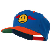 Bat Smile Face Embroidered Snapback Cap