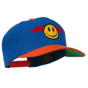 Bat Smile Face Embroidered Snapback Cap