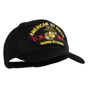 American By Birth U.S.M.C. Marine by Choice Patched Solid Cotton Twill Pro Style Cap - Black OSFM