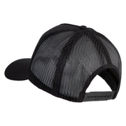 USS Missouri BB 63 Blue Patched Solid Cotton Twill 5 panel Mesh Back Cap - Black OSFM