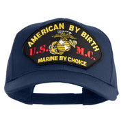 American By Birth U.S.M.C. Marine by Choice Patched Solid Cotton Twill Pro Style Cap - Navy OSFM