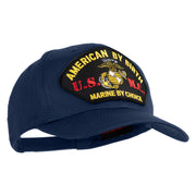American By Birth U.S.M.C. Marine by Choice Patched Solid Cotton Twill Pro Style Cap - Navy OSFM