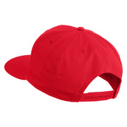 Old English White S Patched Cotton Twill Flat Bill Cap - Red OSFM