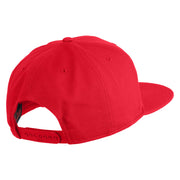 Old English White S Patched Cotton Twill Flat Bill Cap - Red OSFM