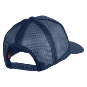 USS Missouri BB 63 Blue Patched Solid Cotton Twill 5 panel Mesh Back Cap - Navy OSFM