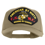 American By Birth U.S.M.C. Marine by Choice Patched Solid Cotton Twill Pro Style Cap - Khaki OSFM