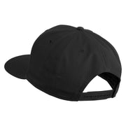 Old English White S Patched Cotton Twill Flat Bill Cap - Black OSFM