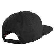 Old English White S Patched Cotton Twill Flat Bill Cap - Black OSFM